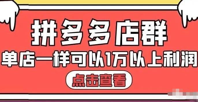 拼多多店群单店一样可以产出1万5以上利润【付费文章】-斗金学社