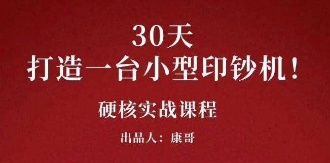 康哥30天打造一台小型印钞机：躺赚30万的项目完整复盘（视频教程）-斗金学社