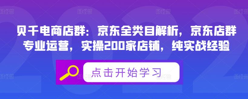 贝千电商店群：京东全类目解析，京东店群专业运营，实操200家店铺，纯实战经验-斗金学社