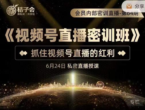 《视频号直播密训班》，抓住视频号直播的红利 价值12800-斗金学社