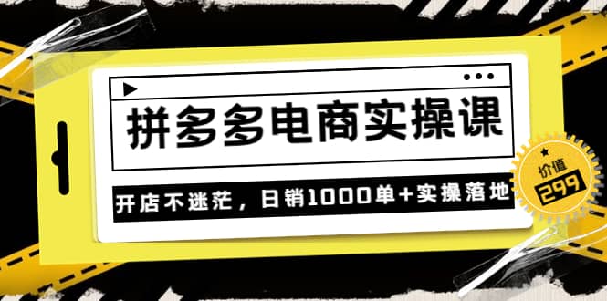 《拼多多电商实操课》开店不迷茫，日销1000单 实操落地（价值299元）-斗金学社