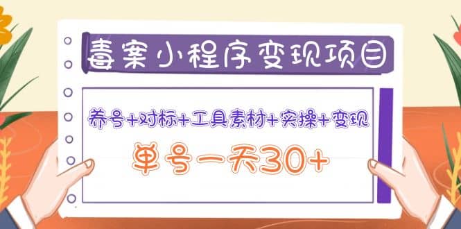 毒案小程序变现项目：养号 对标 工具素材 实操 变现-斗金学社