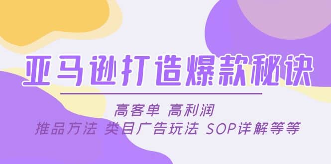 亚马逊打造爆款秘诀：高客单 高利润 推品方法 类目广告玩法 SOP详解等等-斗金学社