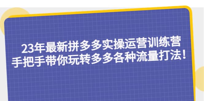 23年最新拼多多实操运营训练营：手把手带你玩转多多各种流量打法！-斗金学社