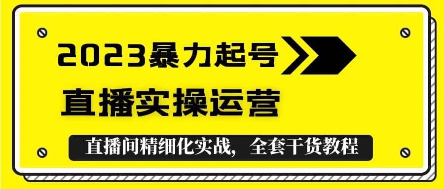 2023暴力起号 直播实操运营，全套直播间精细化实战，全套干货教程-斗金学社