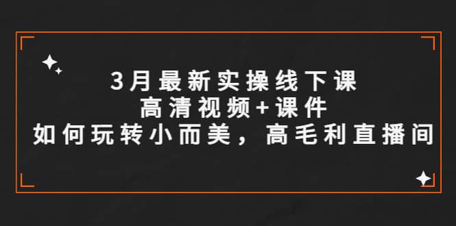 3月最新实操线下课高清视频 课件，如何玩转小而美，高毛利直播间-斗金学社