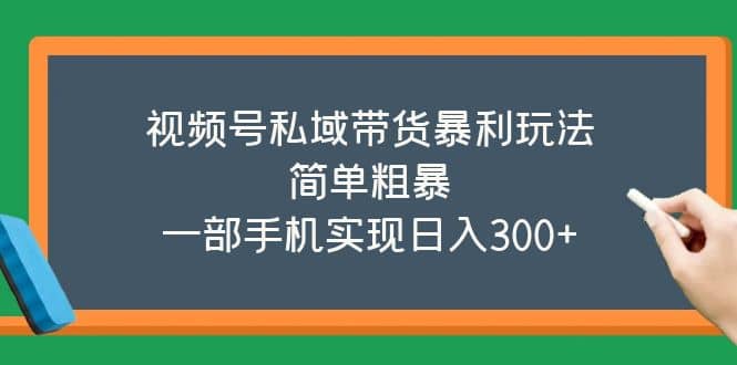 视频号私域带货暴利玩法，简单粗暴-斗金学社