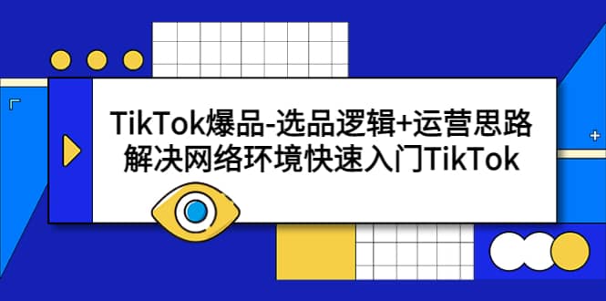 TikTok爆品-选品逻辑 运营思路：解决网络环境快速入门TikTok-斗金学社
