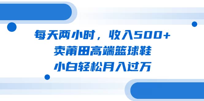 每天两小时，收入500 ，卖莆田高端篮球鞋，小白轻松月入过万（教程 素材）-斗金学社