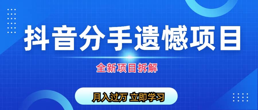 自媒体抖音分手遗憾项目私域项目拆解-斗金学社