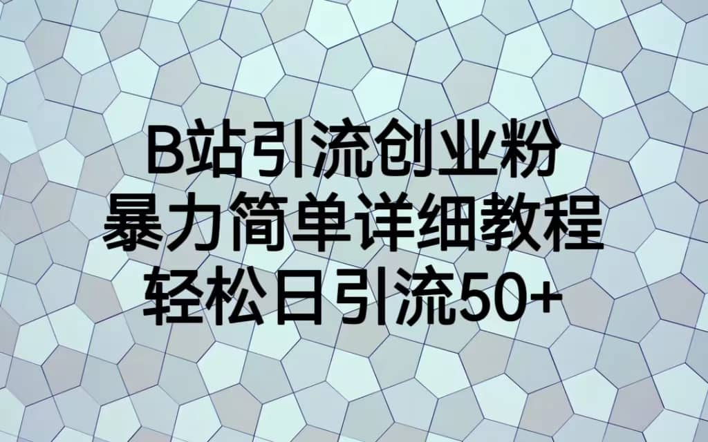 B站引流创业粉，暴力简单详细教程，轻松日引流50-斗金学社
