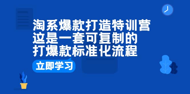 淘系爆款打造特训营：这是一套可复制的打爆款标准化流程-斗金学社