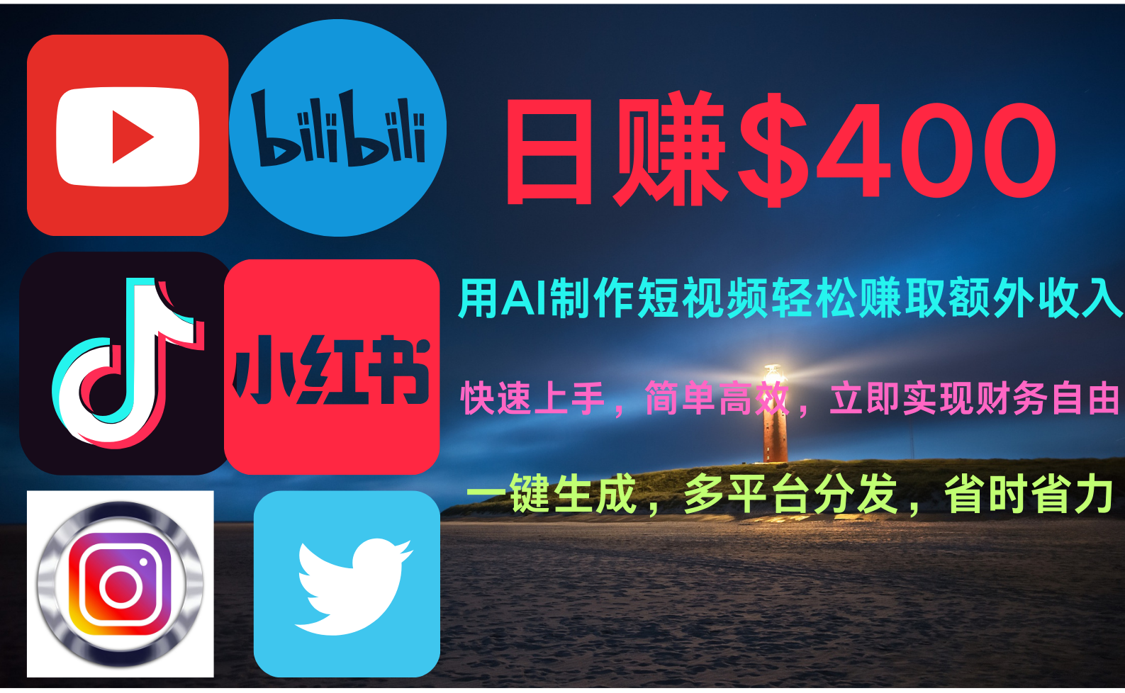玩转全网视频平台，创造视频就能轻松赚取每天400美金-斗金学社