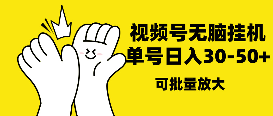 视频号无脑挂机，单号30-50+，可批量放大-斗金学社