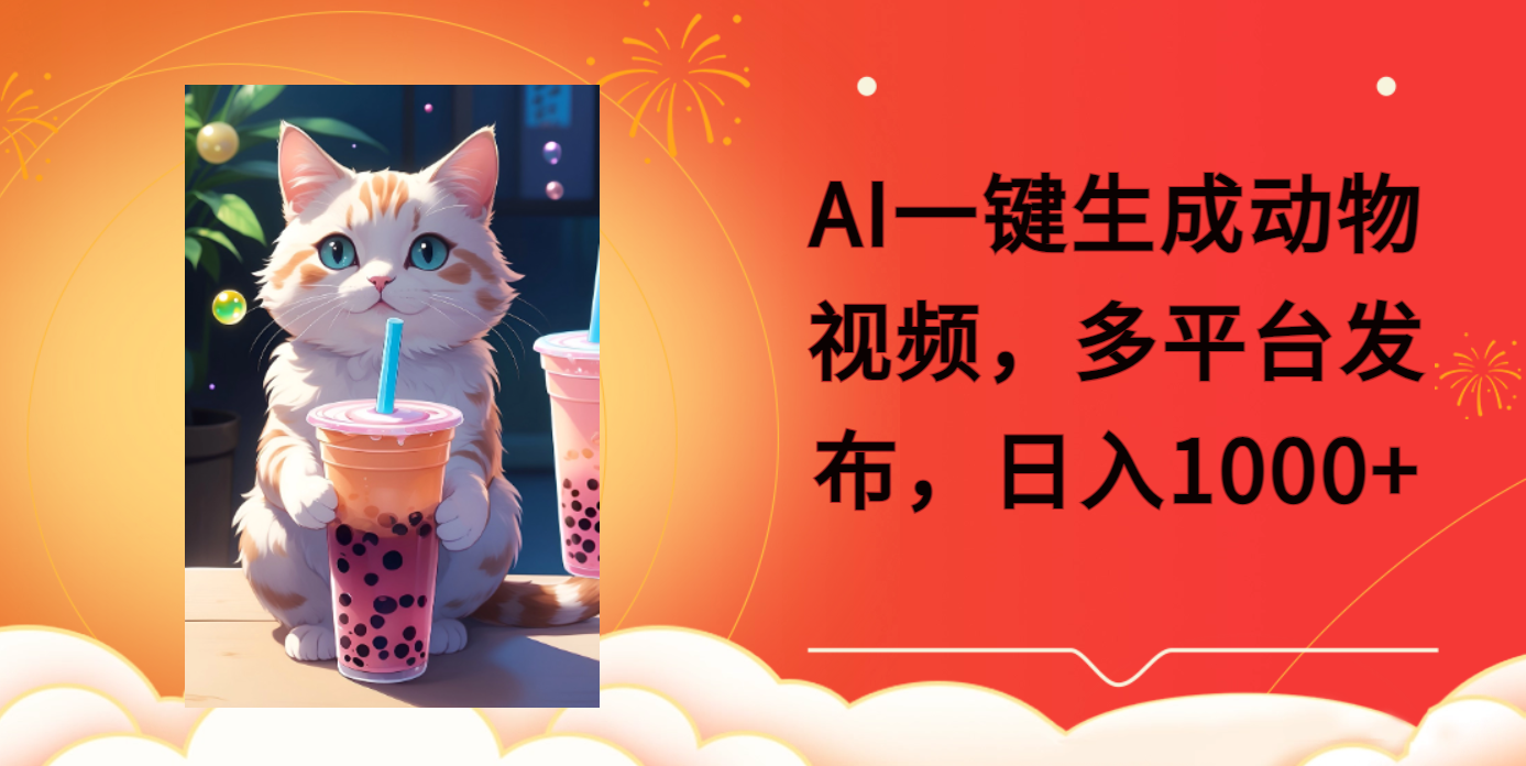 AI一键生成动物搞笑视频，多平台发布，轻松破千万播放，日入2000+-斗金学社