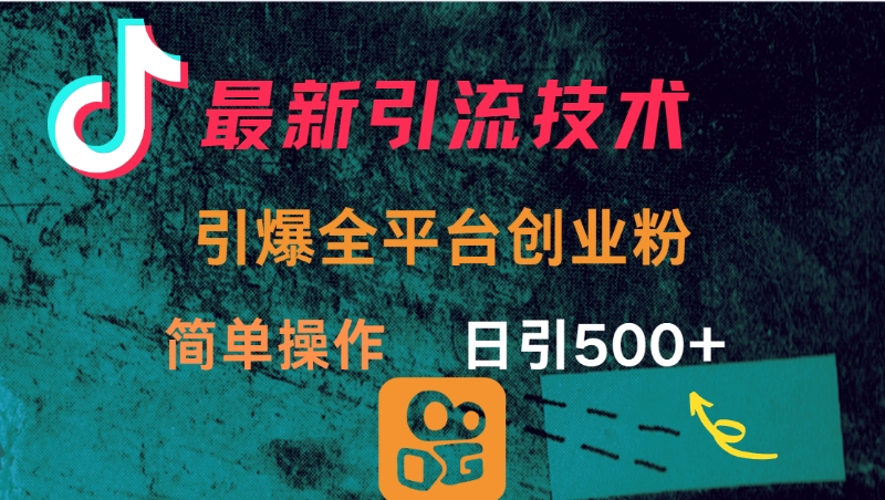 最新引流方法，引爆全平台创业粉操作简单，日引300＋-斗金学社