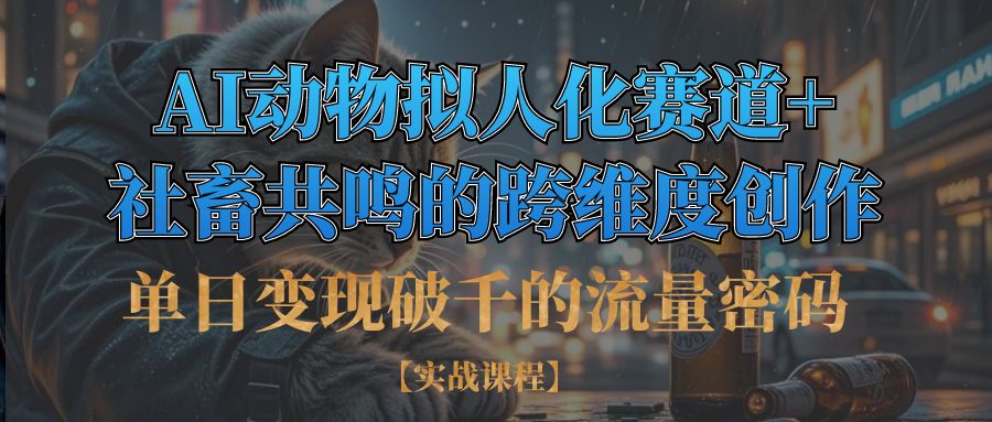 单日变现破千的流量密码,AI动物拟人化赛道+社畜共鸣的跨维度创作-斗金学社
