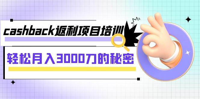 cashback返利项目培训：轻松月入3000刀的秘密（8节课）-斗金学社